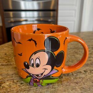 Disney Parks Halloween Mickey Mouse Vampire Boo To You Coffee Mug Orange Lustre